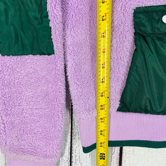 Champion Hoodie Womens Size Small Purple Green  Sherpa Half Zip UO Exclusive - Picture 6 of 10